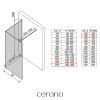CERANO - Sprchová zástěna Walk-in Onyx Corner Cube L/P - 8 mm - hranatá vzpěra - černá matná, mléčné sklo - 150x40 cm