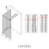 CERANO - Sprchová zástěna Walk-in Onyx Corner Cube L/P - 8 mm - hranatá vzpěra - černá matná, mléčné sklo - 50x40 cm