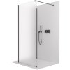 CERANO - Sprchová zástěna Walk-in Onyx Corner Cube L/P - 8 mm - hranatá vzpěra - černá matná, mléčné sklo - 60x40 cm