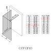 CERANO - Sprchová zástěna Walk-in Onyx Corner Cube L/P - 8 mm - hranatá vzpěra - černá matná, mléčné sklo - 90x40 cm