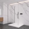 CERANO - Sprchová zástěna Walk-in Onyx Corner Cube L/P - 8 mm - hranatá vzpěra - černá matná, transparentní sklo - 140x40 cm
