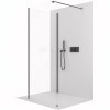 CERANO - Sprchová zástěna Walk-in Onyx Corner Cube L/P - 8 mm - hranatá vzpěra - černá matná, transparentní sklo - 140x40 cm