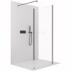 CERANO - Sprchová zástěna Walk-in Onyx Corner Cube L/P - 8 mm - hranatá vzpěra - černá matná, transparentní sklo - 140x40 cm