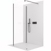 CERANO - Sprchová zástěna Walk-in Onyx Corner Round L/P - 8 mm - kulatá vzpěra - černá matná, transparentní sklo - 80x40 cm