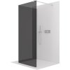 CERANO - Sprchová zástěna Walk-in Onyx Corner Round L/P - 8 mm - kulatá vzpěra - chrom, grafitové sklo - 70x40 cm