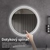 CERANO - Koupelnové LED zrcadlo Rivo, kovový rám - černá matná - Ø 80 cm - 2 JAKOST