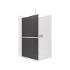 CERANO - Sprchová zástěna Walk-in Onyx Top Round L/P - 10 mm - kulatá vzpěra + polička/držák na ručníky - chrom, grafitové sklo - 150x200 cm