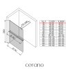 CERANO - Sprchová zástěna Walk-in Onyx Round L/P - 8 mm - kulatá vzpěra + polička/držák na ručníky - černá matná, mléčné sklo - 30x200 cm