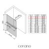 CERANO - Sprchová zástěna Walk-in Onyx Round L/P - 8 mm - kulatá vzpěra + polička/držák na ručníky - černá matná, grafitové sklo - 40x200 cm