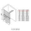 CERANO - Sprchová zástěna Walk-in Onyx Cube L/P - 8 mm - hranatá vzpěra + polička/držák na ručníky - černá matná, transparentní sklo - 30x200 cm