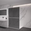 CERANO - Sprchová zástěna Walk-in Onyx Cube L/P - 8 mm - hranatá vzpěra + polička/držák na ručníky - chrom, grafitové sklo - 30x200 cm