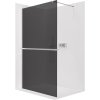 CERANO - Sprchová zástěna Walk-in Onyx Cube L/P - 8 mm - hranatá vzpěra + polička/držák na ručníky - chrom, grafitové sklo - 30x200 cm
