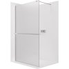 CERANO - Sprchová zástěna Walk-in Onyx Cube L/P - 8 mm - hranatá vzpěra + polička/držák na ručníky - chrom, mléčné sklo - 30x200 cm
