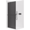CERANO - Sprchová zástěna Walk-in Onyx Y L/P - 8 mm - kulatá vzpěra + polička/držák na ručníky - černá matná, grafitové sklo - 30x200 cm
