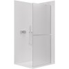 CERANO - Sprchová zástěna Walk-in Onyx Y L/P - 8 mm - kulatá vzpěra + polička/držák na ručníky - chrom, mléčné sklo - 40x200 cm