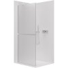 CERANO - Sprchová zástěna Walk-in Onyx Y L/P - 8 mm - kulatá vzpěra + polička/držák na ručníky - chrom, mléčné sklo - 40x200 cm