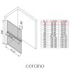 CERANO - Sprchová zástěna Walk-in Onyx Top Round L/P - 8 mm - kulatá vzpěra + polička/držák na ručníky - černá matná, mléčné sklo - 30x200 cm