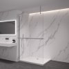 CERANO - Sprchová zástěna Walk-in Onyx Top Round L/P - 8 mm - kulatá vzpěra + polička/držák na ručníky - chrom, transparentní sklo - 40x200 cm