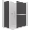 CERANO - Sprchová zástěna Walk-in Onyx T L/P - 8 mm - hranatá vzpěra + polička/držák na ručníky - chrom, grafitové sklo - 140x40 cm