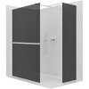 CERANO - Sprchová zástěna Walk-in Onyx T L/P - 8 mm - hranatá vzpěra + polička/držák na ručníky - chrom, grafitové sklo - 140x40 cm