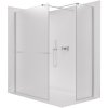 CERANO - Sprchová zástěna Walk-in Onyx T L/P - 8 mm - hranatá vzpěra + polička/držák na ručníky - chrom, mléčné sklo - 40x30 cm