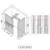 CERANO - Sprchová zástěna Walk-in Onyx T L/P - 8 mm - hranatá vzpěra + polička/držák na ručníky - chrom, mléčné sklo - 50x40 cm