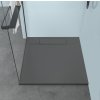 CERANO - Sprchová vanička obdélníková Loro - litý mramor - tmavě šedá - 120x90x3,5 cm