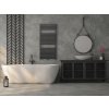 CERANO - Koupelnový radiátorový set Luigino - kombinované výtápění, wifi tyč - středové připojení 50 mm - 300W - černá matná - 970x450 mm