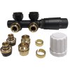 CERANO - Koupelnový radiátorový set Pyricus - ústřední vytápění - středové připojení 50 mm - 721W - černá matná - 1800x290 mm