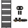 CERANO - Koupelnový radiátorový set Vincenzo - ústřední vytápění - středové připojení 50 mm - 800W - černá matná - 1690x600 mm