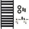 CERANO - Koupelnový radiátorový set Marco - ústřední vytápění - boční připojení - 816W - černá matná - 1125x550 mm