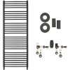 CERANO - Koupelnový radiátorový set Stefano - ústřední vytápění - boční připojení - 773W - černá matná - 1460x650 mm