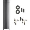CERANO - Koupelnový radiátorový set Valerio - ústřední vytápění - boční připojení - 872W - černá matná - 1560x390 mm