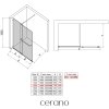 CERANO - Sprchová zástěna Walk-in Medin L/P - 8 mm - černá matná, grafitové sklo - 150x195 cm - dvoudílná posuvná - ROZBALENO