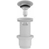 CERANO - Umyvadlová výpusť - 5/4“ click-clack s přepadem - neuzavíratelná - plast - 67/82mm - bílá matná