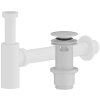 CERANO - Sifon umyvadlový - 5/4" - plast - DN40/300 mm - s výpustí click-clack s přepadem - plast - 67/82mm - bílá matná