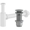 CERANO - Sifon umyvadlový - 5/4" - DN40/300mm - bílá lesklá s výpustí click-clack s přepadem - plast - 67/82mm - chrom