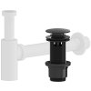 CERANO - Sifon umyvadlový - 5/4" - DN40/300 mm - bílá matná s výpustí click-clack s přepadem - plast - 67/82mm - černá matná