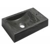 BLOK kamenné umývátko 40x22cm, baterie vpravo, antracit
