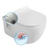 BRILLA závěsná WC mísa s bidet. sprškou, Rimless, 36,5x53 cm, bílá