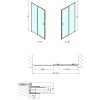 EASY LINE sprchové dveře 1100mm, sklo Brick