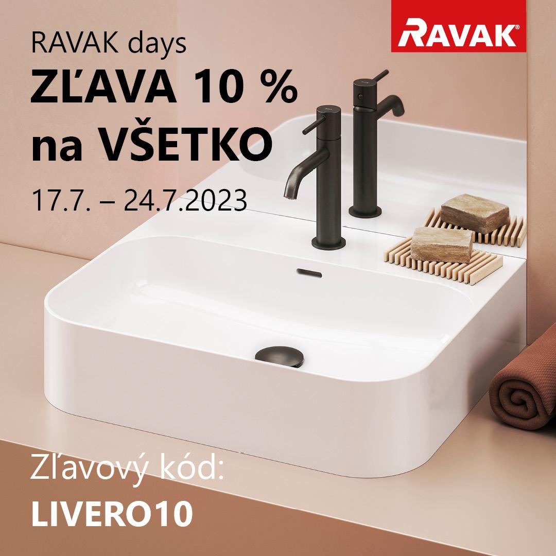 RAVAK days – Zľava 10 % na produkty značky RAVAK