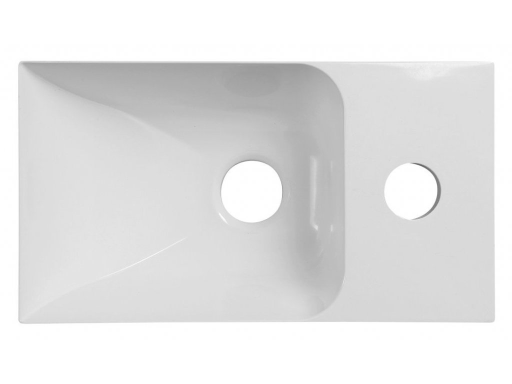PICCOLINO umývadlo 30,8x10x17cm, liaty mramor, batéria vpravo, biela -  LIVERO