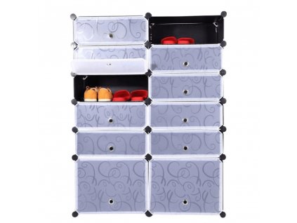 300184 modularni organizer na boty cerna mlecna bila bekim typ 2