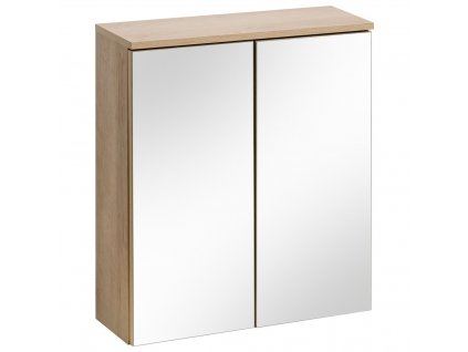 300058 comad koupelnova skrinka se zrcadlem remik riviera prirodni 60x68x20 cm