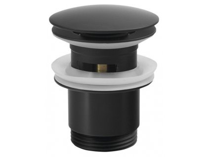 Umývadlová výpusť 5/4“, click-clack, veľká zátka, hr.30-45mm, čierna