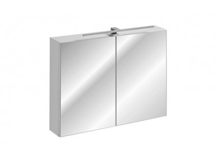310269 via domo koupelnova skrinka se zrcadlem leonardo white bila 90x65x17 cm