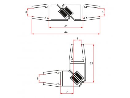 342809 thron line sada magnetickych tesneni pro rohovy vstup