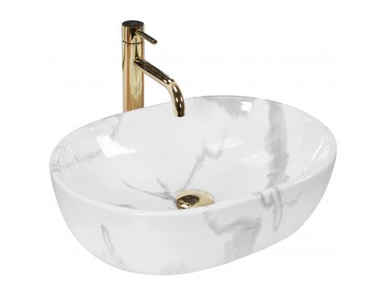 Umývadlo na dosku Amelia Marmo - mramor - 48x34,5 cm