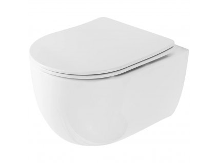 WC závesné Olivier+ sedátko - Rimless - biela
